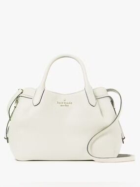 ♠️Kate Spade Dumpling Large Pebbled Leather Satchel Bag, Meringue White NEW NWT